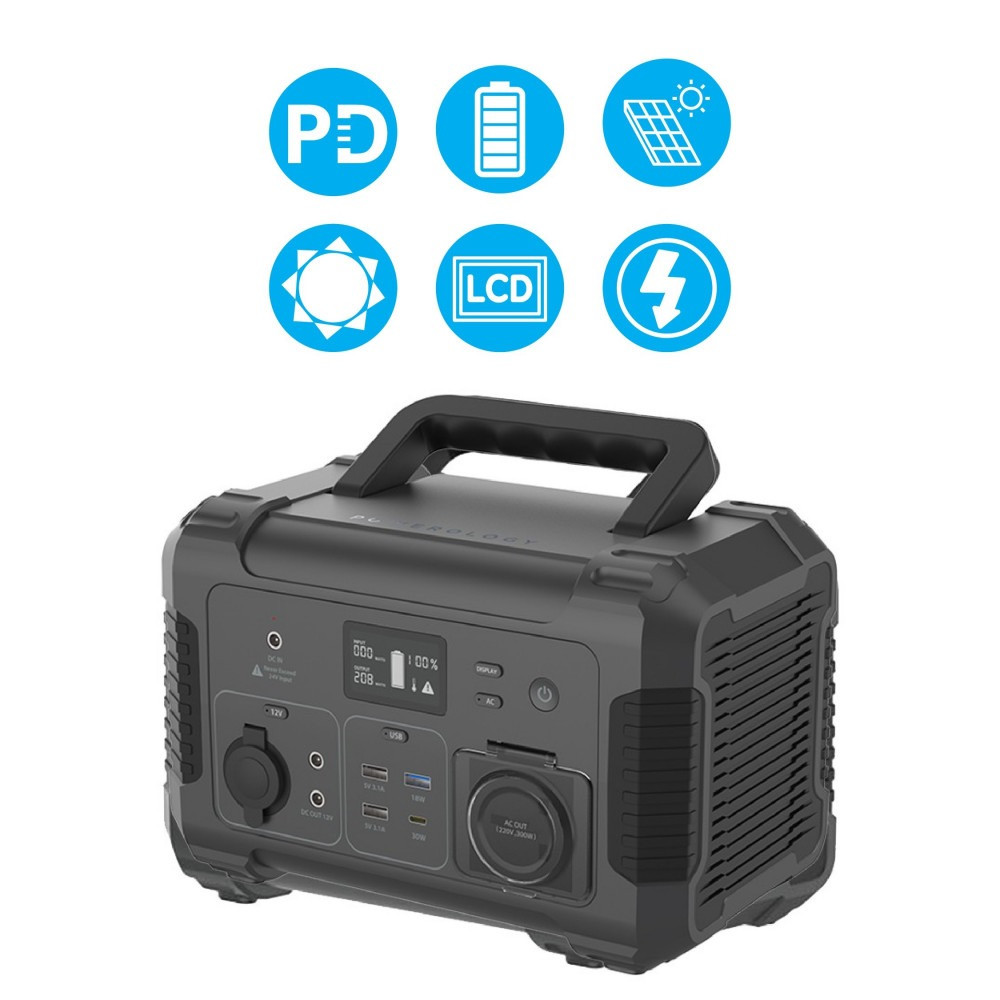 باورلوجي مولد كهرباء 78000 ملي أمبير بقوة 300 واط - رمادي